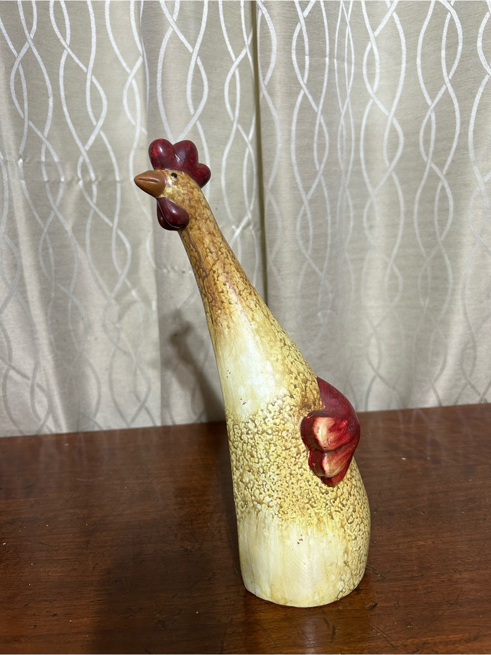 Hand-Painted Yellow & Red Rooster Figurine - Home Accents Decor